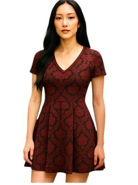 Sequin Hearts Burgundy Skater Dress Size 11